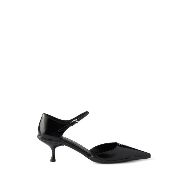 Brushed-leather D'Orsay Pumps