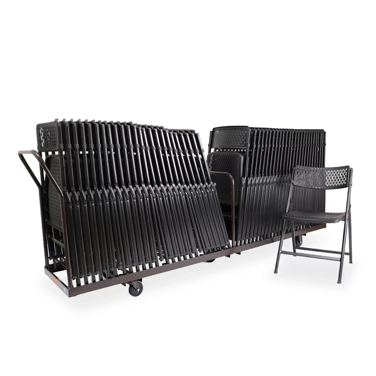 52pk Folding Chair, Black, with Ava Dolly