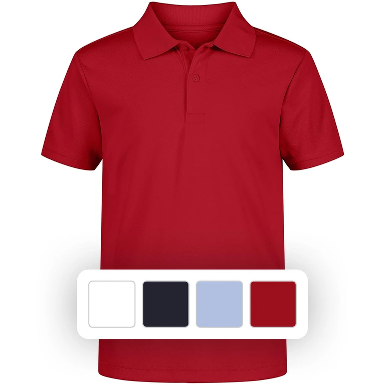 Boys Uniform Polo Red 10/12:- Red, 10/12