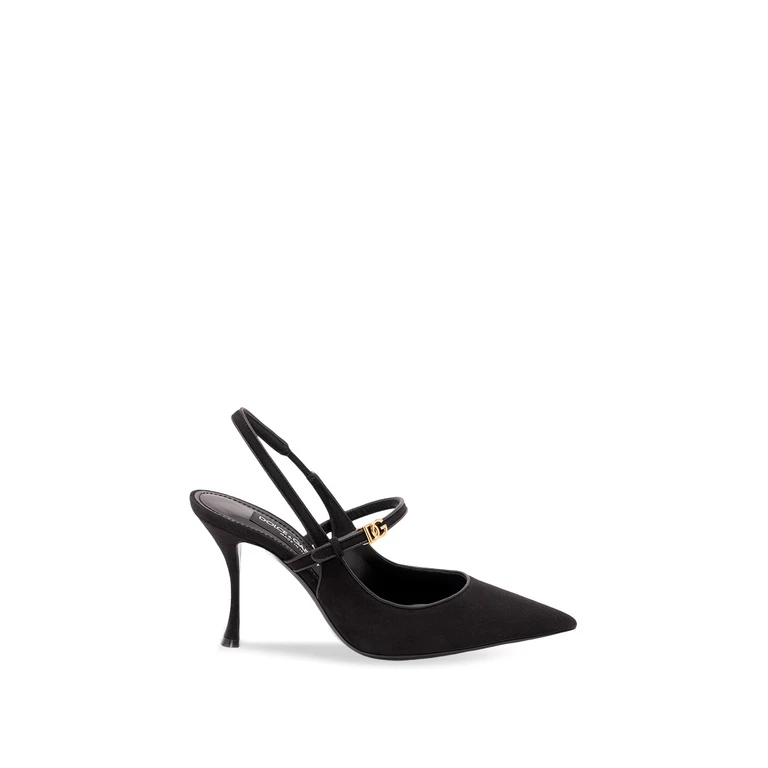 Slingback in pelle scamosciata e pelle Dolce & Gabbana