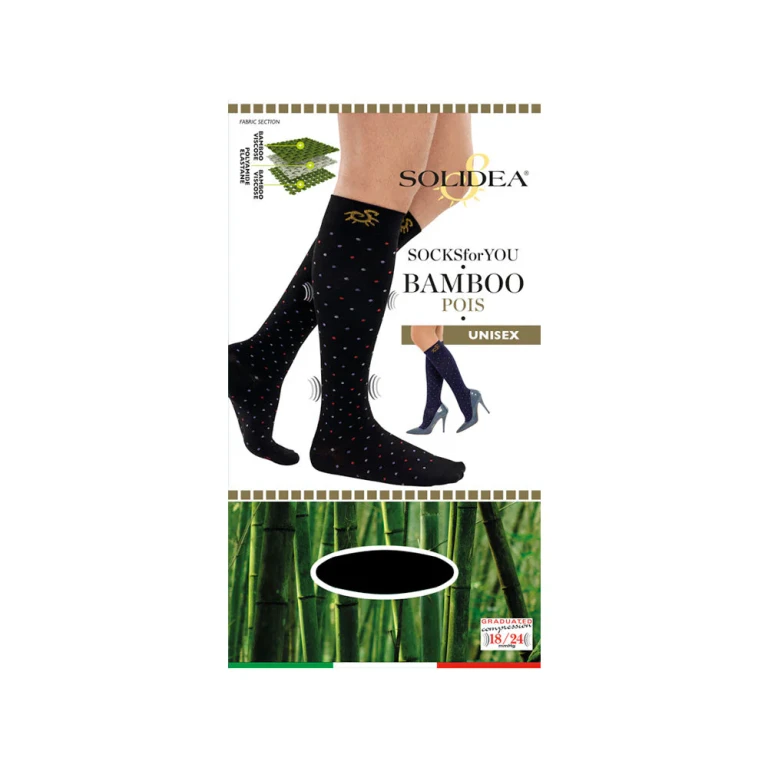 Socks For You Bamboo Pois Knee Highs 18 24 mmHg 4XL Navy Blue