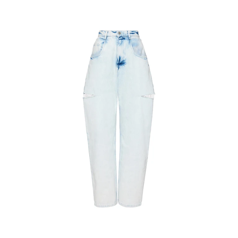 Slashed Barrel-leg Jeans
