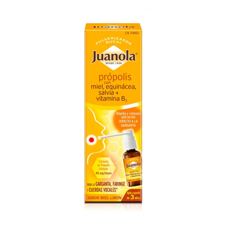 Propolis au Miel, Echinacée, Sauge + Vitamine B3 Spray Buccal 30ml