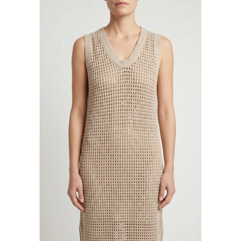 Wobeige Knitted Sleeveless Dress