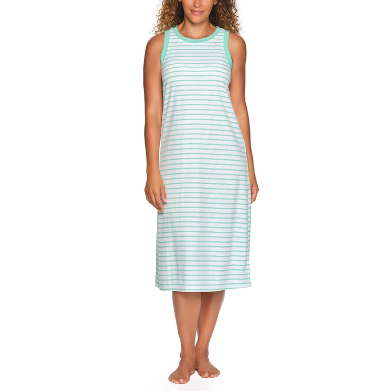 MIDI TANK SLEEP DRESS:- Green, XL