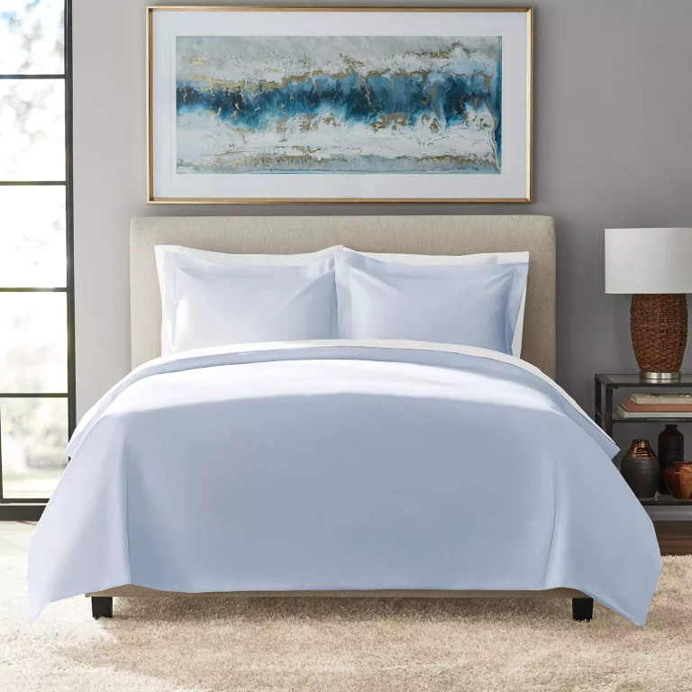 700TC Queen Duvet Set, Solid-Blue Crest:- Blue Crest, Queen