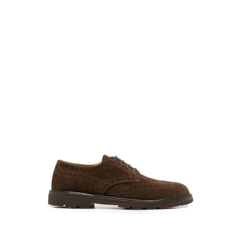 Suede Lace-up Fastening Brogue Shoes