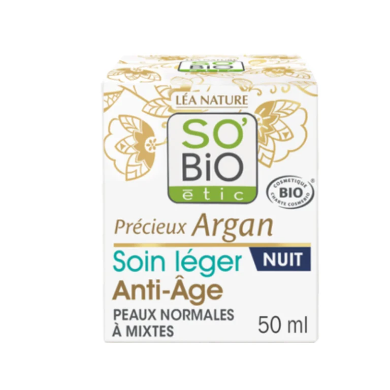 LÉa nature so bio étic Argan Anti-aging Light Night Cream, 50 ml