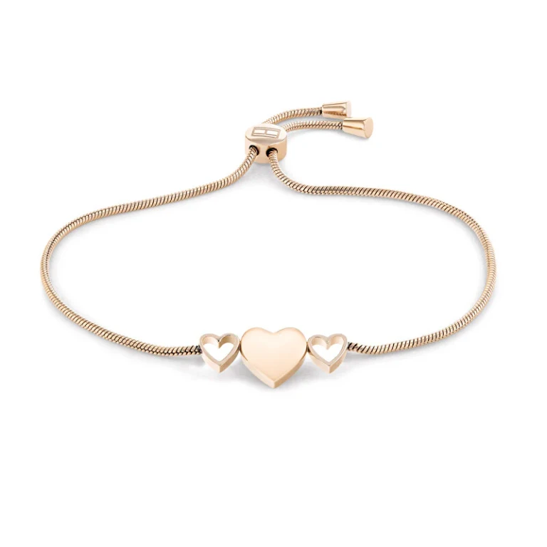 Modern Bronze Bracelet With Hearts Hanging Heart 2780714