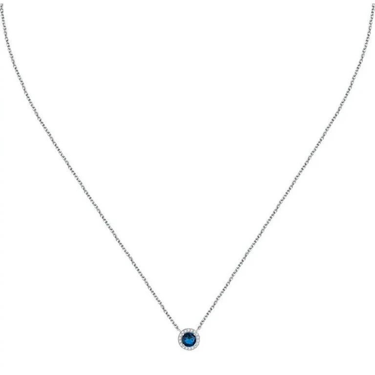 Elegante Silver Necklace With Zirconia Silver Lps10Awv07