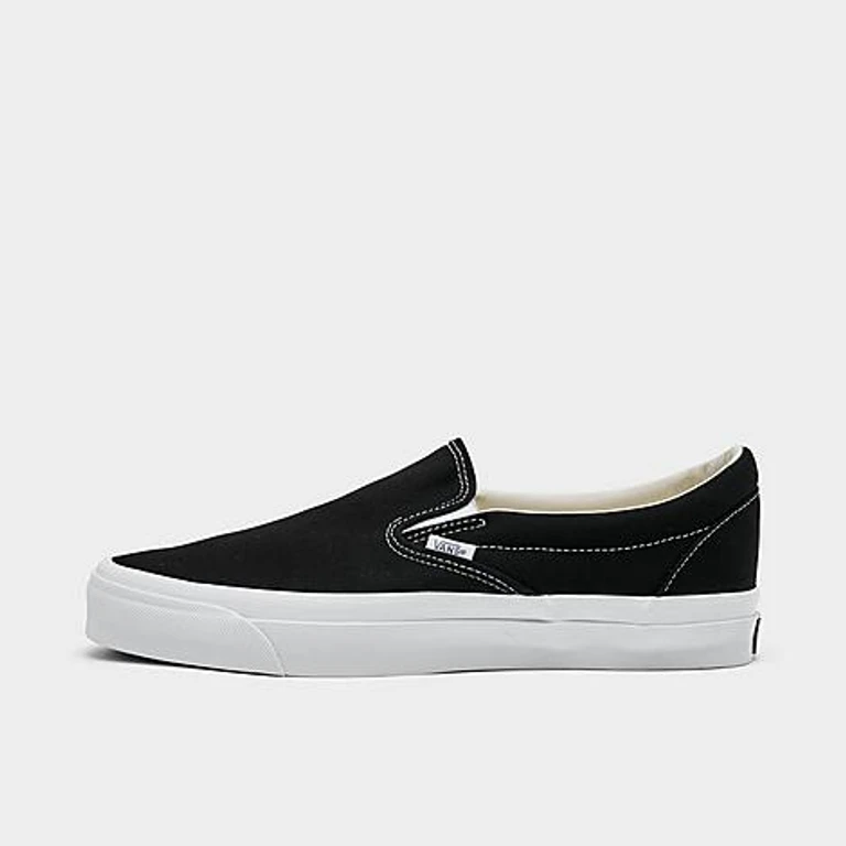 Men's Premium Slip-On Casual Shoes in Black/White Size: 7.5