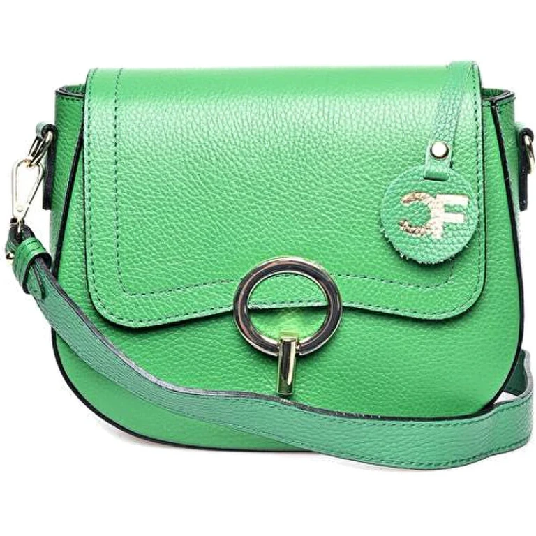 Women's Leather Shoulder Bag verde