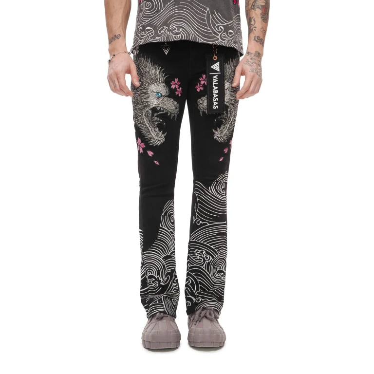 Tenka Stacked Denim Jean - Jet Black