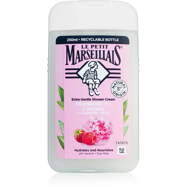 Extra delicate shower cream with organic raspberry and peony - 250 ml