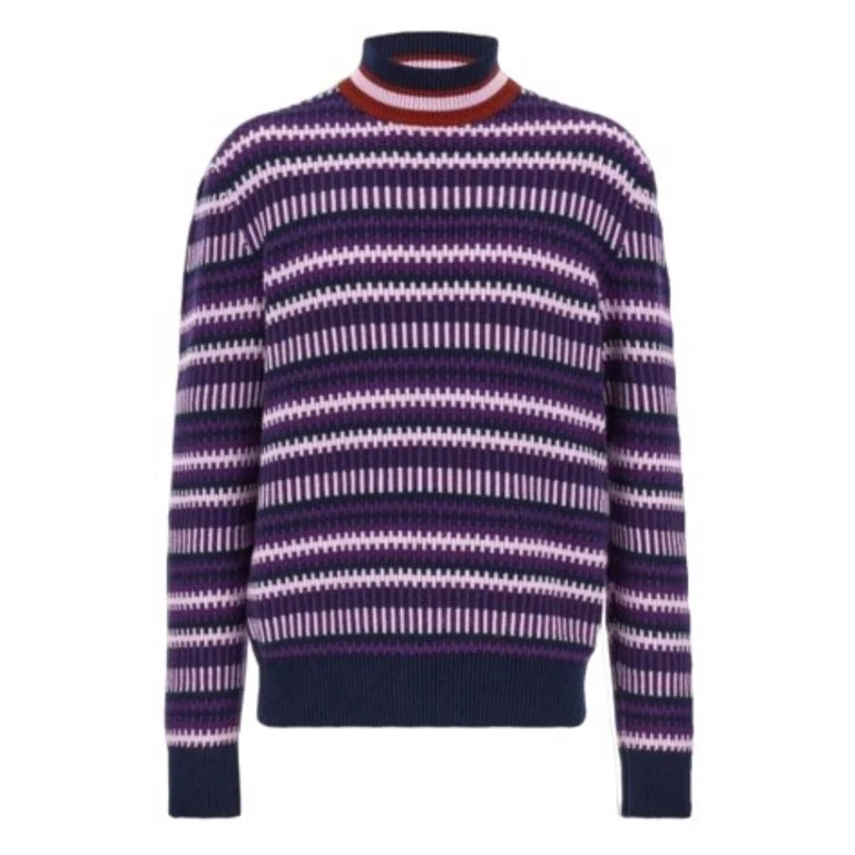 Jacquard Knit Turtleneck Sweater