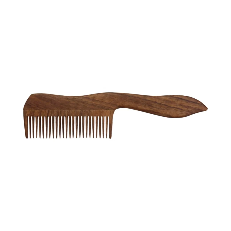 Wooden Comb with Thick Teeth, Walnut Wood