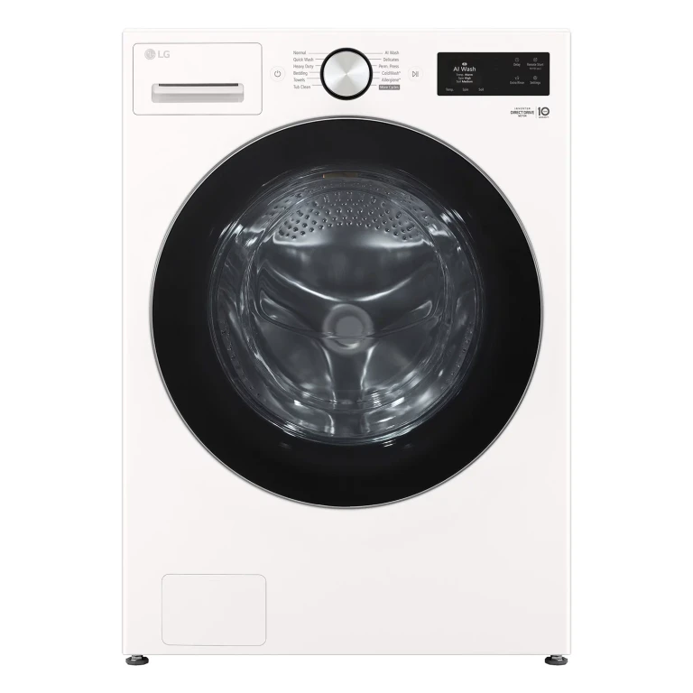 5.0 cu. ft. Ultra Large Capacity Front Load Washer with AIDD, TurboWash, and Steam - White:- Alpine White