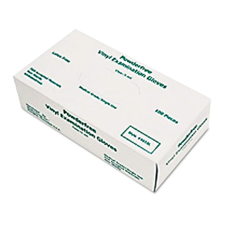 5010L 5 mil Disposable Medical-Grade Vinyl Gloves - Large, White (100/Box)
