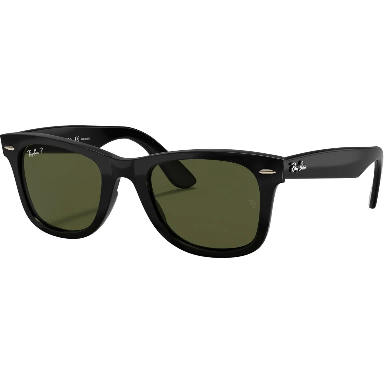 Wayfarer Ease Sunglasses - Polished Black - G-15 Green Lens