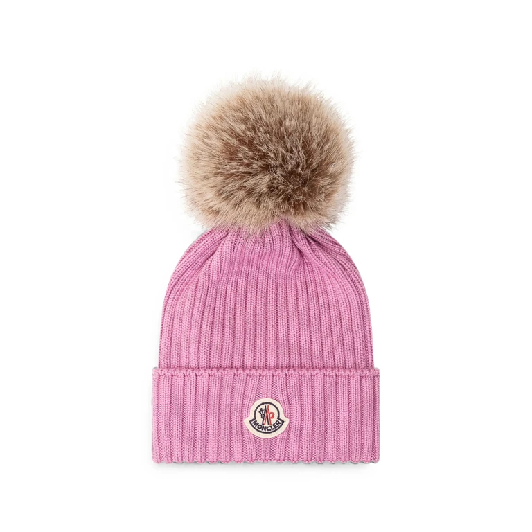 MONCLER Boy's Rib-Knit Beanie with Pompom and Logo Patch (3B00007A9327522)