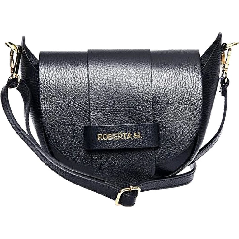 Black Leather Shoulder Bag for Women