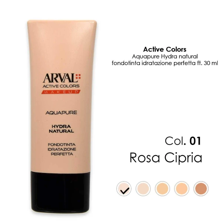 AQUAPURE - Hydra-natural n. 01 - powder pink perfect hydration foundation ft 30ml