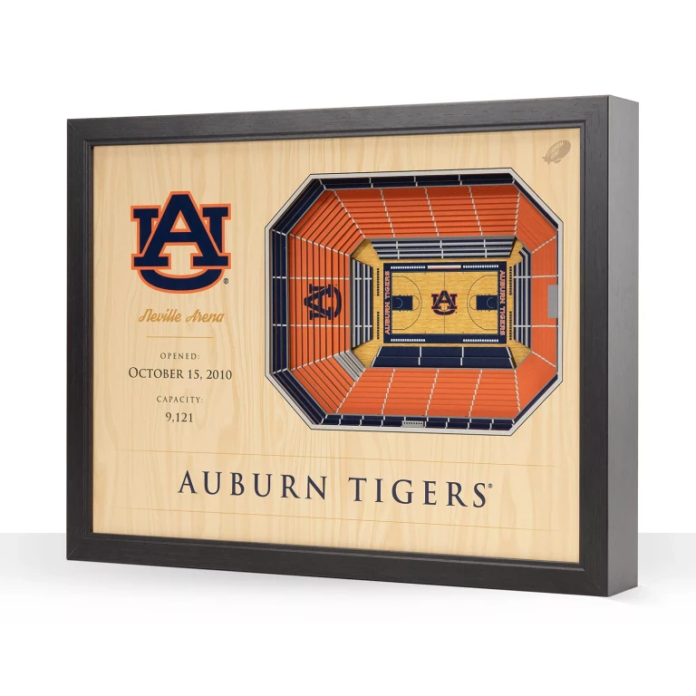 Auburn Tigers 25-Layer Basketball Stadium View 3D Wall Art