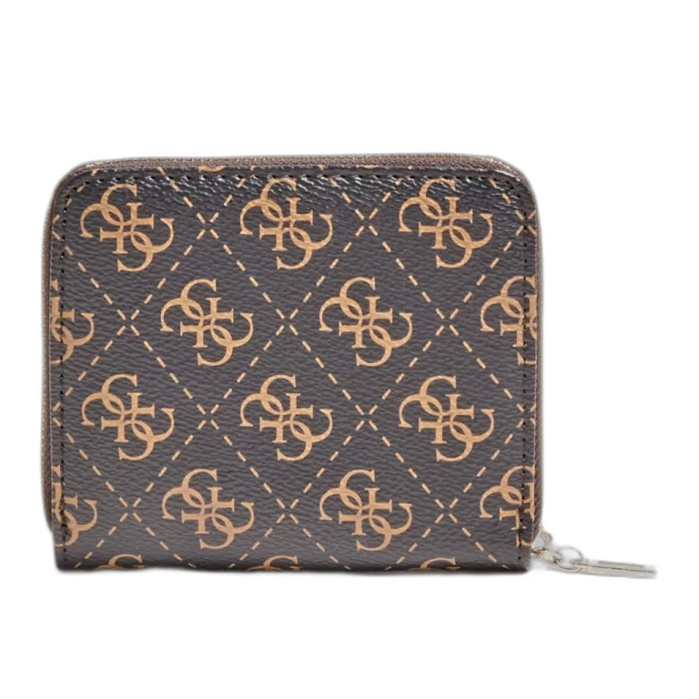 , Camy, fabric wallet, SLG with small zip, brown, for women