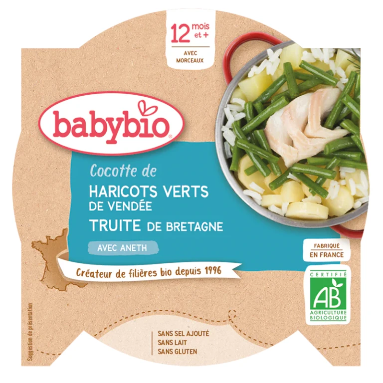 Noon Dish - 12 months and up - Green Beans, Trout - ORGANIC 230 g