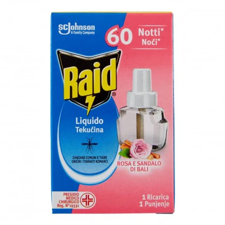 Electric Mosquito Repellent Liquid, Rose and Bali Sandalwood Fragrance, 60 Nights, Refill
