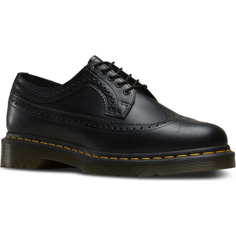 3989 Yellow Stitch Smooth Leather Brogue Shoes - Unisex