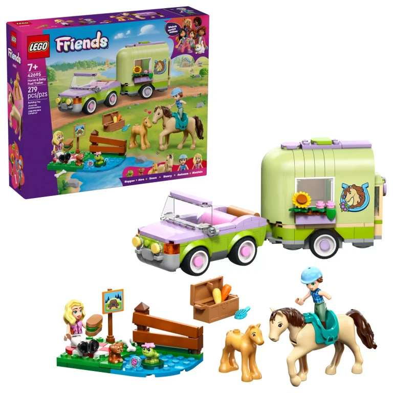 Friends Horse & Baby Foal Trailer Building Set, 279 pc.