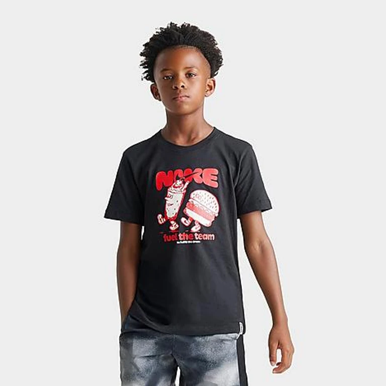 Big Kids Sportswear Fuel The Team T-Shirt in Black Size: Small