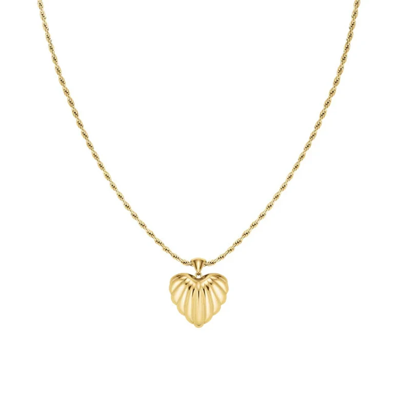 Gold-Plated Necklace With Heart Pendant Jnhpg-J1007
