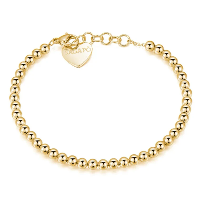 Happy Shac30 Bracelet in Gold-Plated Steel with Beads