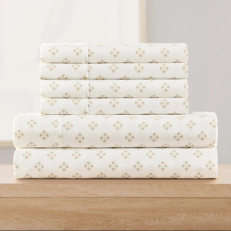 Performance Printed Sheet Set (Assorted Colors and Sizes):- Gourdon Foulard Dry Sand, Twin/Twin XL