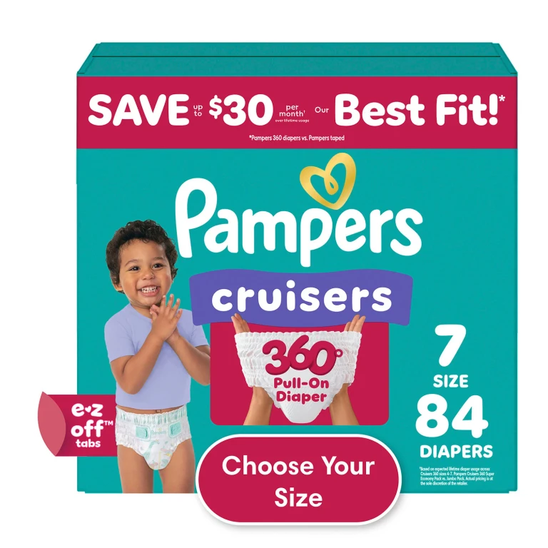 Cruisers 360 Diapers, Size 7 - 84 ct. (41 + lb.):- Size 7, 84 ct., 41+ lbs.
