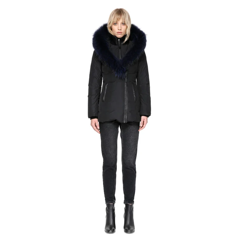 Adali Down Jacket with Natural Fur Signature Mackage Collar - Women's