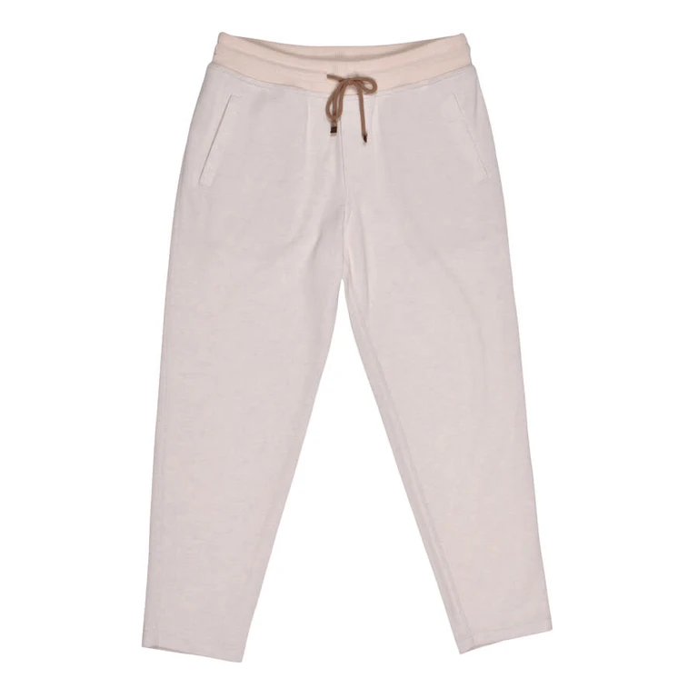 Beige Cashmere Blend Drawstring Trousers