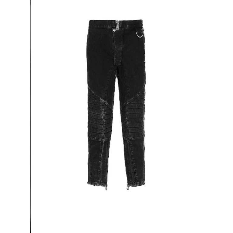 Men'S Black Acid Wash Denim Pants