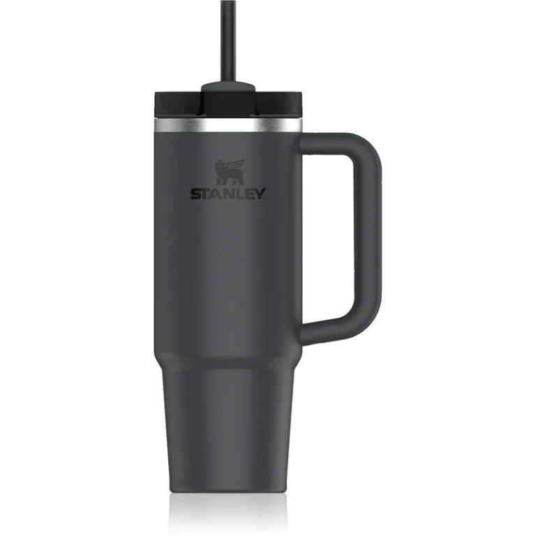Quencher H2.O FlowState™ Stainless Steel Water Bottle with Straw Black 2.0 890ml