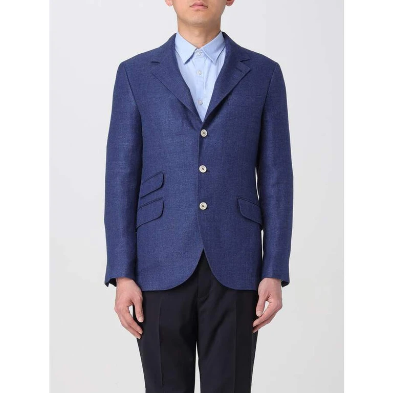 Indigo Linen Wool Blend Blazer