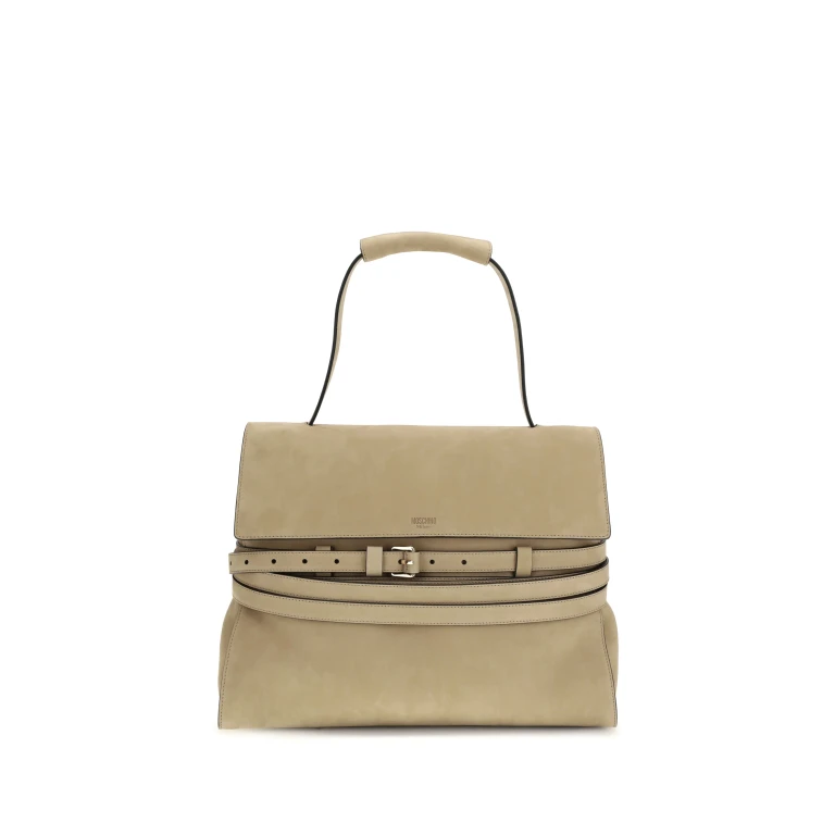 Handbag Tie Me Ecru Calf Leather