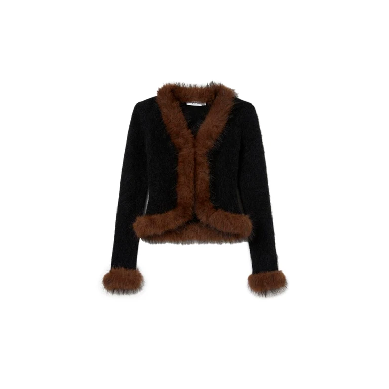 Faux Fur Knit Cardigan