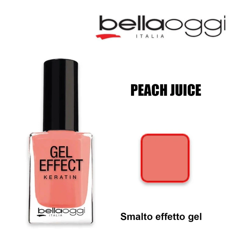 Gel effect keratin Gel effect nail polish with peach keratin juice