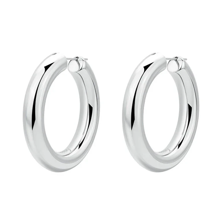 Round Earrings Without Tempo In Steel Aura Bau22