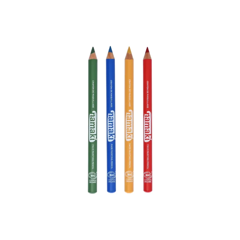 Set of 4 Slim Face Painting Pencils, Green/Blue/Yellow/Red