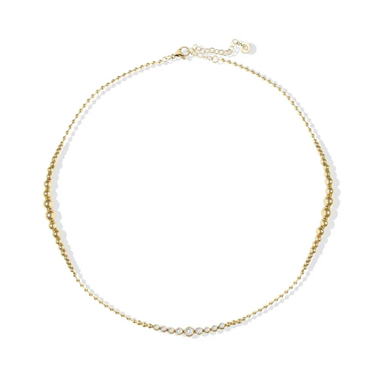 Liu Jo Necklace with Gold-Plated Balls and Crystals Lj2824