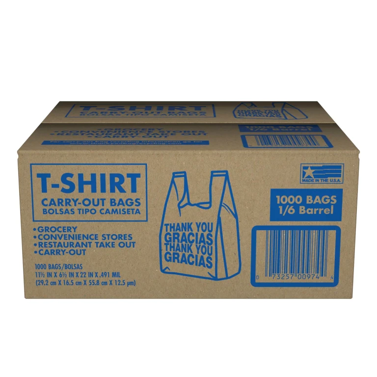 T-Shirt Carry-Out Bags, 11.5' x 6.5' x 22' (1,000 ct.)