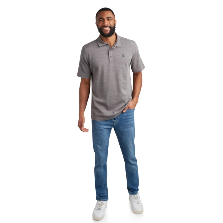 Men's Short Sleeve Tech Pique - Heather Grey
